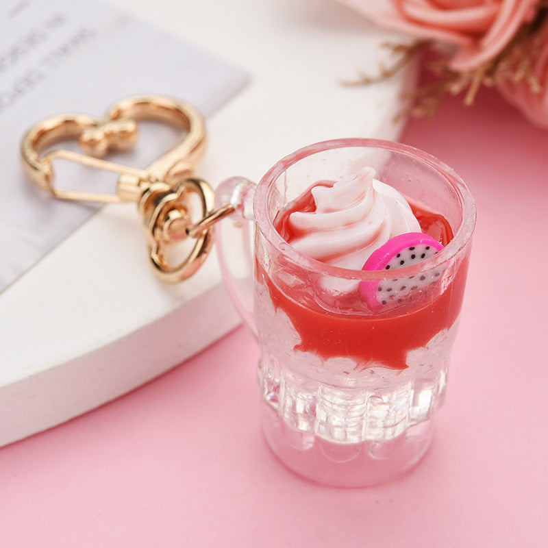 Wholesale Acrylic Simulation Fruit Ice Cream Creative Key Chain